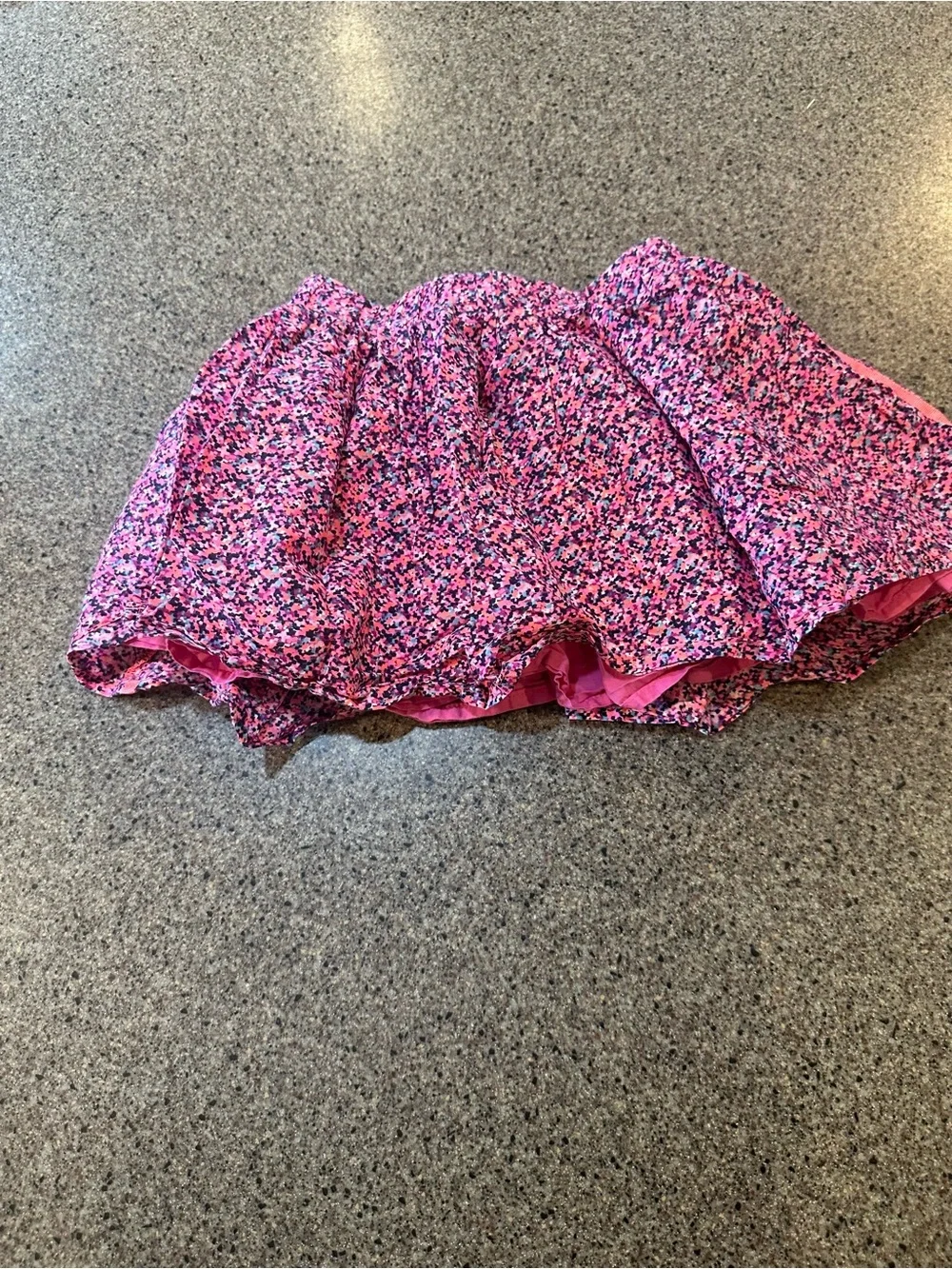 Girls Pink Floral Skort with Ruffle Layer